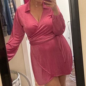 Rue 21 Hot Pink Collared Dress